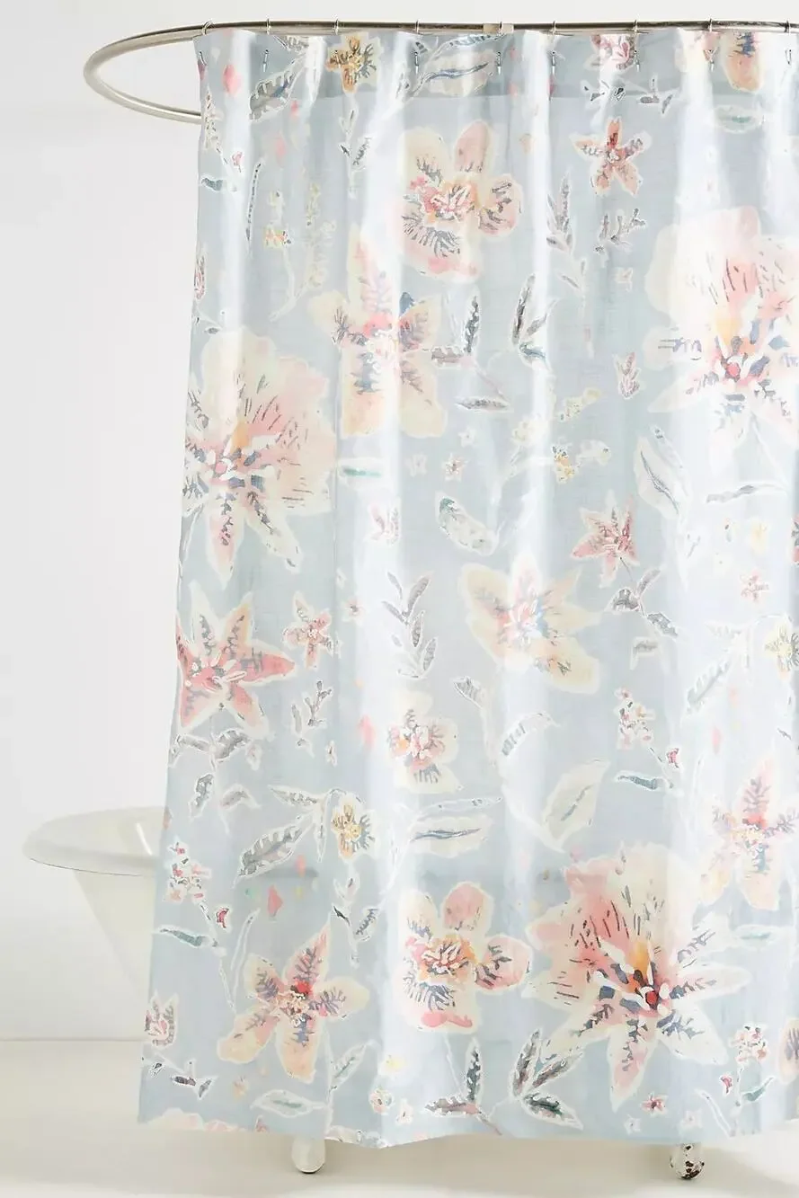 Anthropologie 100% Cotton Winslow Shower Curtain, 70